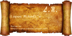 Lopos Mikeás névjegykártya
